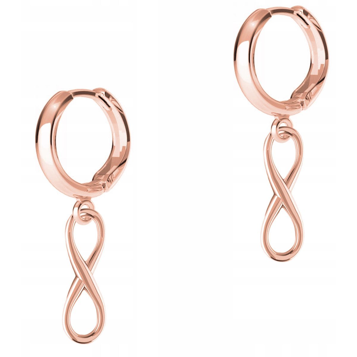 Kolczyki Pozłacane z Nieskończonością Znaki Nieskończoności SREBRO 925