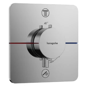 HANSGROHE 15586000 ShowerSelect Comfort Q Bateria termostatyczna, podtynkowa do 2 odbiorników ze zintegrowanym systemem zabezpieczającym zgodnie z EN 1717 Chrom - Baterie podtynkowe - miniaturka - grafika 1