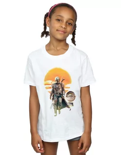 Bluzki dla niemowląt - Absolute Cult Star Wars Girls The Mandalorian Sunset Poster T-Shirt Biały 12-13 years - grafika 1