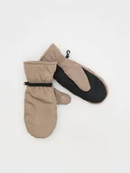 Czapki męskie - Reserved - Rękawiczki z łączonych materiałów - beżowy - miniaturka - grafika 1