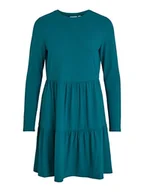 Sukienki - Vila Sukienka damska VIWONDA L/S Tiered Dress/SU, Shaded Spruce, L, Shaded Spruce, L - miniaturka - grafika 1
