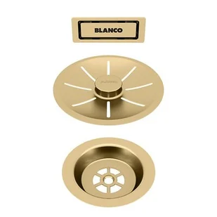 Zestaw BLANCO Zestaw elementów stalowych w kolorze satin gold, do armatury przelewowo-odpływowej InFino, do jednej komory 203476 - Pozostałe akcesoria kuchenne - miniaturka - grafika 1