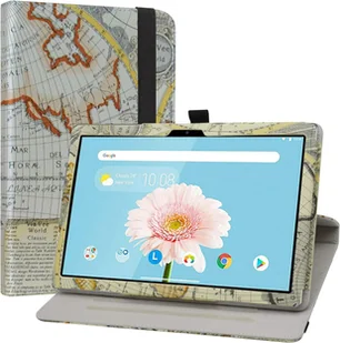Etui Labanem do Teclast P20HD, 360° obrotowe, skóra PU, 10.1", Mapa Biała - Etui do tabletów - miniaturka - grafika 1
