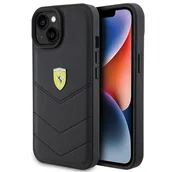 Etui i futerały do telefonów - Ferrari FEHCP15SRDUK iPhone 15 6.1" czarny/black hardcase Quilted Metal Logo - miniaturka - grafika 1