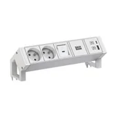 Listwy zasilające - BACHMANN DESK2 ALU WHITE 2xUTE 1xUSB A/C 22W 1xswitch 0.2m - miniaturka - grafika 1