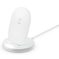 Ładowarki do telefonów - Belkin BoostCharge bezprzewodowa stacja ładująca, 15 W (stacja ładująca Qi do szybkiego bezprzewodowego ładowania urządzeń takich jak iPhone, Samsung, Pixel), kolor biały WIB002vfWH - miniaturka - grafika 1