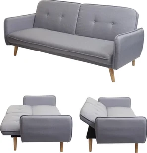 Sofa rozkładana HWC-J18, kanapa rozkładana sofa rozkładana sofa dla gości, funkcja spania tkanina/tekstylia 185cm ~ szary - Sofy i kanapy - miniaturka - grafika 1