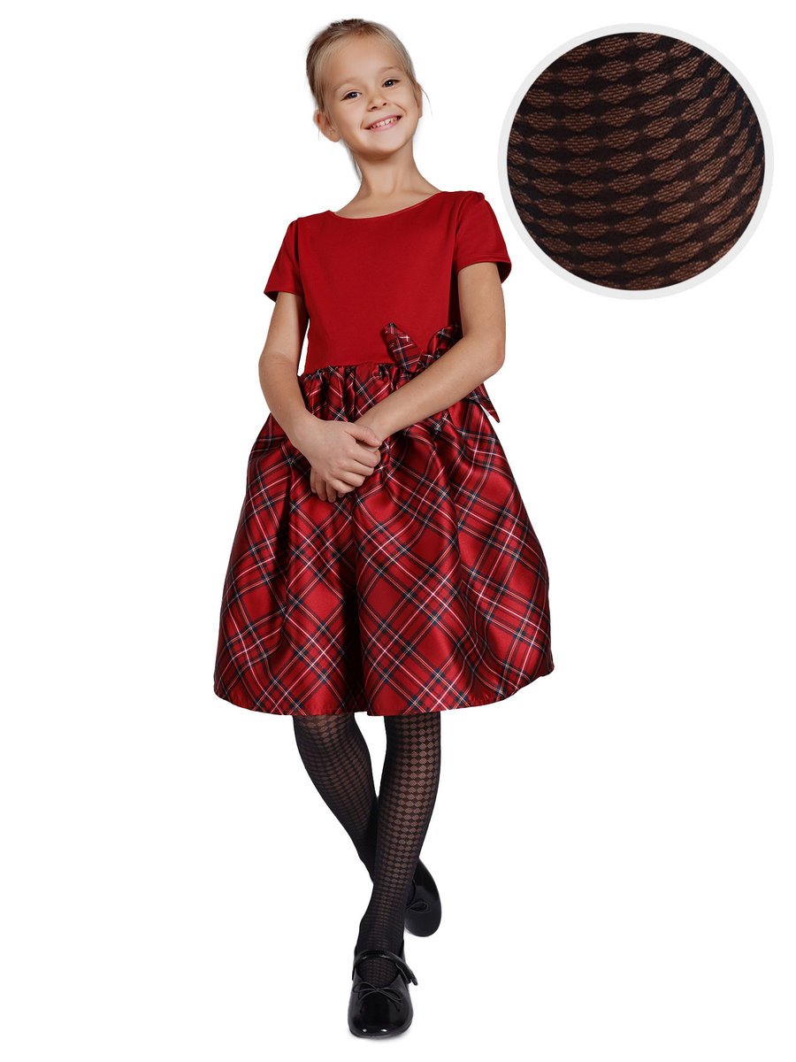 Rajstopy mikrofibra dziewczęce dziecięce 40 DEN czarne kółka 128-134 MYWAY