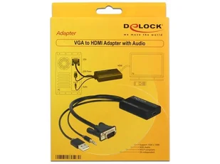 Delock Adapter VGA/USB/3.5 mm audio - HDMI - Kable komputerowe i do monitorów - miniaturka - grafika 2