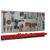Pozostałe wyposażenie warsztatu - Metalowa tablica narzędziowa uchwyty 10 kuwet - miniaturka - grafika 1