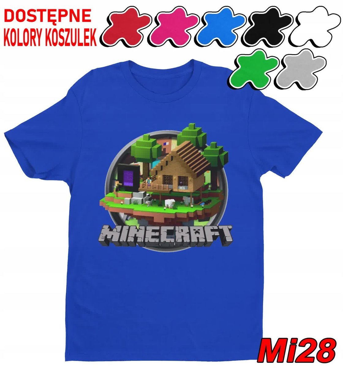 Koszulka Dziecięca Z Nadrukiem Dla Fana Mainkraft Gry Wzory -L 146-152