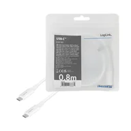 Kable USB - LogiLink USB-C 0.8m biały - miniaturka - grafika 1