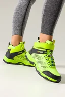 Buty trekkingowe damskie - Żółte buty trekkingowe damskie na bieżnikowanej podeszwie z regulowaną elastyczną sznurówką czarne wstawki softshell Casu 7689-5D - miniaturka - grafika 1