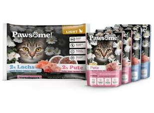 Pawsome Adult Light Lachs/Pute - łosoś/indyk saszetki 4x85g - Mokra karma dla kotów - miniaturka - grafika 2