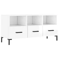 Szafki RTV - vidaXL Szafka pod TV biały wysoki połysk 102x36x50 cm materiał drewnopochodny - miniaturka - grafika 1