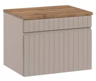 Szafki łazienkowe - Szafka pod umywalkę z blatem, Iconic, 60x46x46 cm, beżowy, mat - miniaturka - grafika 1