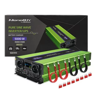 Qoltec Przetwornica Napięcia Monolith Ładowanie Baterii Ups 2500W 5000W 12V Na 230V Czysty Sinus Lcd - Przetwornice samochodowe - miniaturka - grafika 1