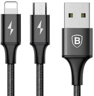 Ładowarki do telefonów - Baseus przewód zasilający microUSB Rapid 2w1 Lightning 3A/1,2 m CAML SU01 czarny # Wpisz kod MDC5PL24 i uzyskaj dodatkowe 25 % rabatu na ten produkt promocja do 17.05.2020 - miniaturka - grafika 1