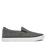Trampki męskie - Tenisówki Tommy Hilfiger Harlem Core Ii Slip On Chambray FM0FM05819 Szary - miniaturka - grafika 1