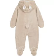 Kombinezony dla dzieci - Niemowlęcy pajac polarowy, brązowy, z uszkami i ogonkiem - miniaturka - grafika 1