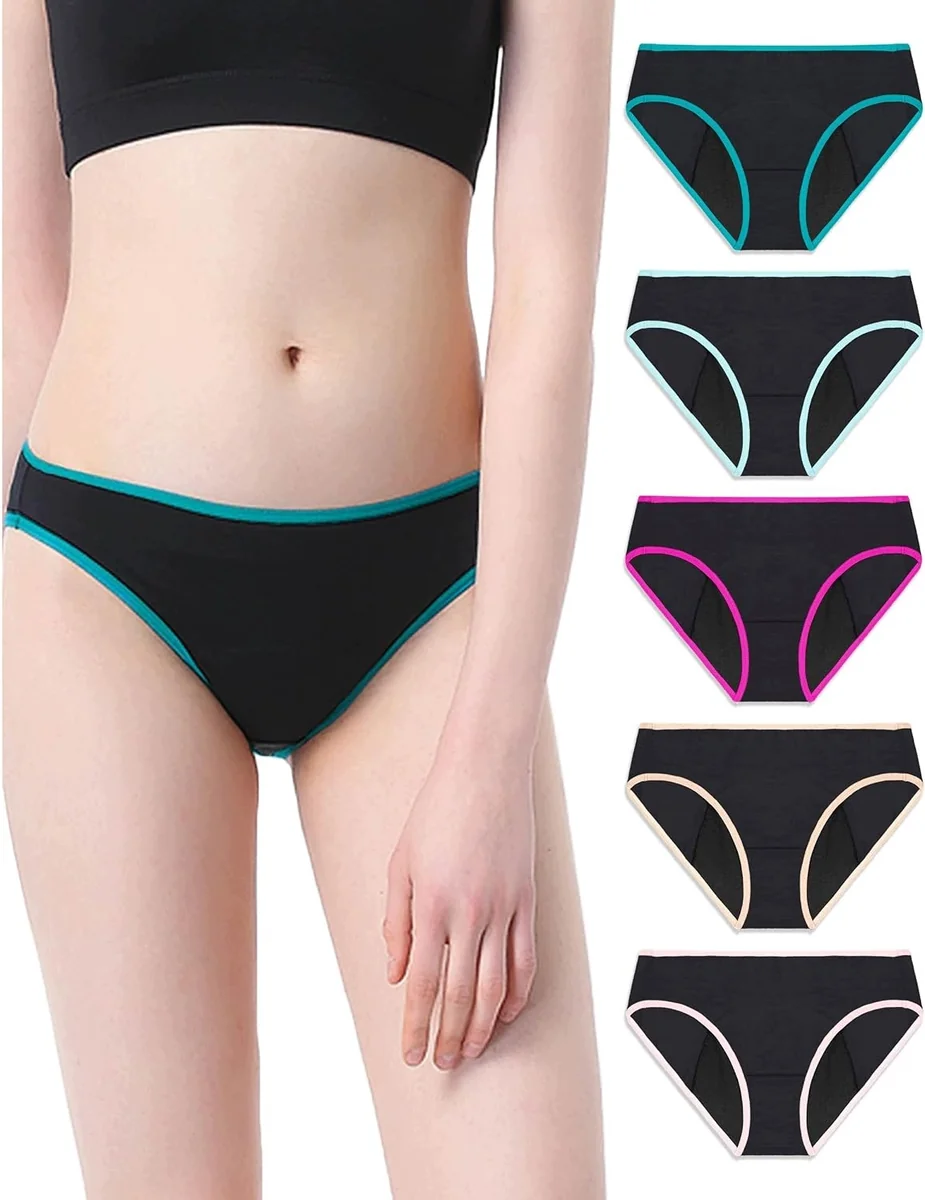Majtki menstruacyjne damskie figi bikini wysoki krój 5 szt. rozmiar XL
