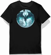 Koszulki męskie - Koszulka męska czarna z motywem rozpostartych srebrnych skrzydeł XL - miniaturka - grafika 1