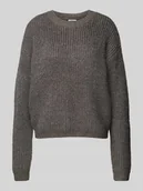 Swetry damskie - Sweter z dzianiny z okrągłym dekoltem model ‘KAIA’ - miniaturka - grafika 1