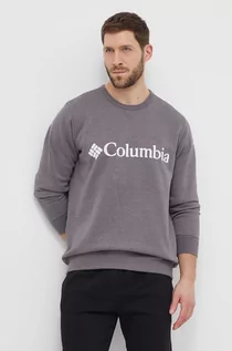 Bluzy męskie - Columbia bluza męska kolor szary z nadrukiem - grafika 1
