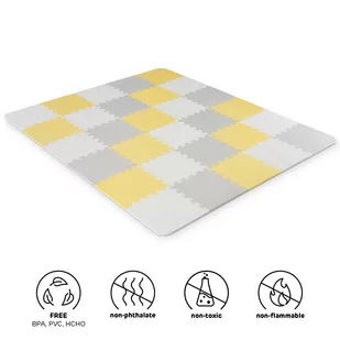 Kinderkraft Kinderkraft Mata Piankowa Puzzle LUNO 150x180cm - Yellow 23107302 - Maty piankowe - miniaturka - grafika 3