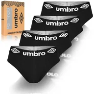 Majtki męskie - Umbro Slipy Majtki Męskie Bawełniane Czarne 4 sztuki Rozmiar L - miniaturka - grafika 1
