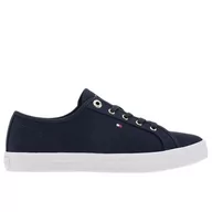 Buty sportowe damskie - Buty Tommy Hilfiger Essential Vulcanized Sneaker FW0FW07119-DW6 - granatowe - miniaturka - grafika 1