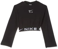 Bluzy damskie - Nike FD2966-010 G NSW AIR LS TOP Mixed MTRL Bluza Girl's Black/White rozmiar L - miniaturka - grafika 1