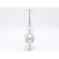 Ozdoby bożonarodzeniowe - Czubek na choinkę plastikowy 26 cm srebrny - miniaturka - grafika 1