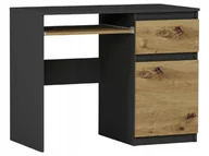 Biurka - Meble Biurko komputerowe stolik 90cm antracyt mix artisan N33 - miniaturka - grafika 1