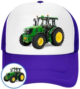 CZAPKA Z DASZKIEM TRAKTOR TRAKTORY DLA DZIECI NIEBIESKA BEJSBOLÓWKA - Czapki i chusty sportowe męskie - miniaturka - grafika 1
