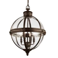 Lampy sufitowe - Kulista lampa wisząca Adams FE-ADAMS-4P-BRZ Feiss ball przezroczysta brąz - miniaturka - grafika 1