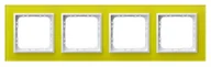 Klawisze i ramki - Ospel Ramka  poczwórna SONATA szkło 4mm - limonka/biała - miniaturka - grafika 1