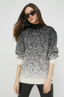 Swetry damskie - Superdry sweter z domieszką wełny damski kolor czarny z półgolfem - grafika 1