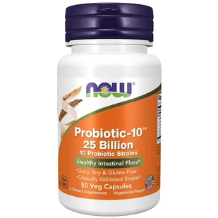 Now Foods NOW Probiotic-10 25 Billion 10 Probiotic Strains 50vegcaps - Witaminy i minerały dla sportowców - miniaturka - grafika 3