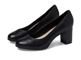 Clarks Damskie czółenka Bayla Skip Pump, Czarna skóra, 37 EU - Czółenka - miniaturka - grafika 1