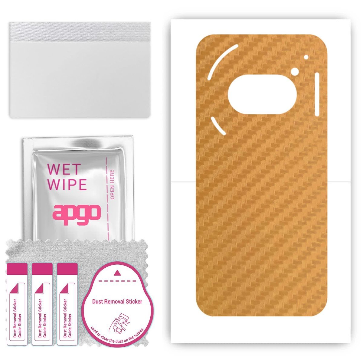 Folia naklejka skórka strukturalna na TYŁ do Nothing Phone (2a) - Carbon Złoty - apgo SKINS