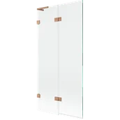 Parawany nawannowe - Mexen Lunar L parawan nawannowy 2-skrzydłowy lewy 90 x 150 cm, transparent, miedź szczotkowana - 897L-090-100-65-00-L - miniaturka - grafika 1