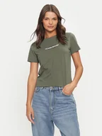 Koszulki i topy damskie - Guess Jeans T-Shirt W4YI03 J1314 Khaki Slim Fit - miniaturka - grafika 1