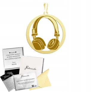 Zawieszka Złota Słuchawki DJ Wisiorek 925 Prezent Biżuteria GRAWER GRATIS - Wisiorki - miniaturka - grafika 1