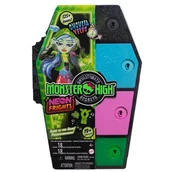 Lalki dla dziewczynek - MONSTER HIGH STRASZYSEKRETY GHOULIA YELPS NEONOWA LALKA + 19 NIESPODZIANEK - miniaturka - grafika 1