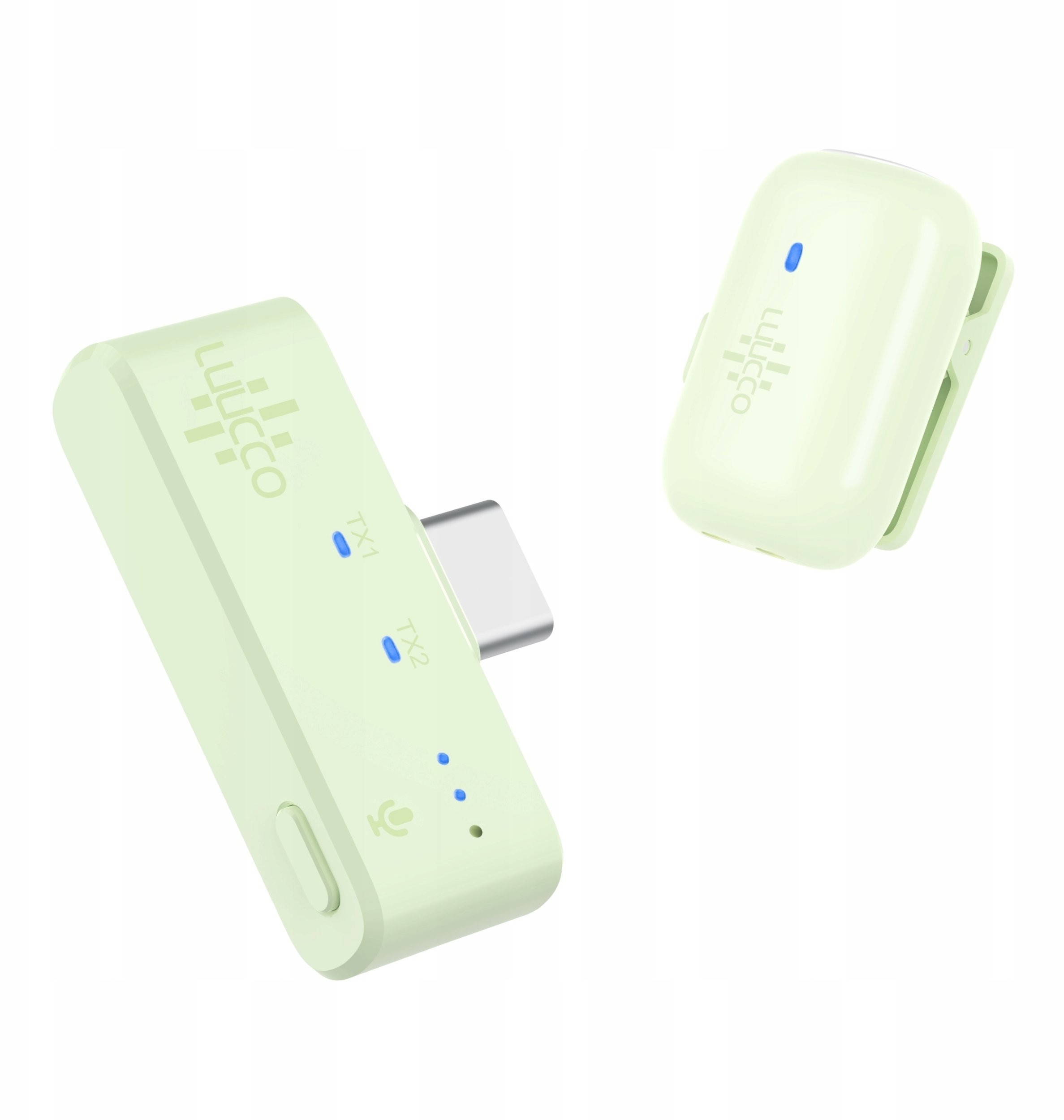 Mini Bezprzewodowy Mikrofon Krawatowy Hd 100m Do Telefonu Usb Type-c Usb-c / Minipods K1 / Zielony SB11209