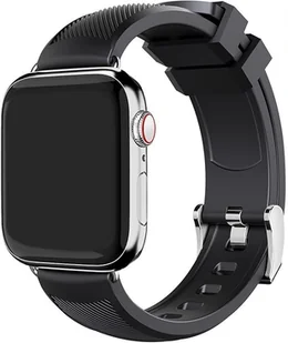 PASEK DO ZEGARKA APPLE WATCH 4/5/6/7/8/9/10/SE 44/45/46/49 CZARNY SILIKON - Akcesoria do smartwatchy - miniaturka - grafika 1