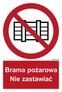 BC144 BRAMA POŻAROWA. NIE ZASTAWIAĆ, KS - FOLIA PODŁOGOWA FOTOLUMINESCENCYJNA; (250X370MM) - Systemy ekspozycyjne i znaki informacyjne - miniaturka - grafika 1