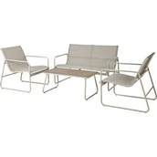 Meble ogrodowe - ZESTAW MEBLI OGRODOWYCH 4 CZEŚCIOWY PIASKOWY - miniaturka - grafika 1