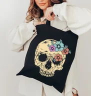 Torby i wózki na zakupy - Torba z czaszką bawełniana na zakupy - miniaturka - grafika 1